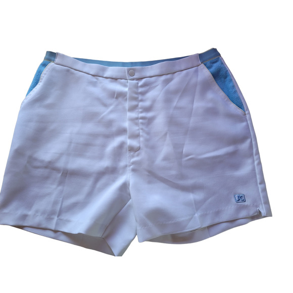 VINTAGE 70s Jimmy Connors White Tennis Shorts Sz 42T Retro Athletic USA Made - Picture 1 of 9